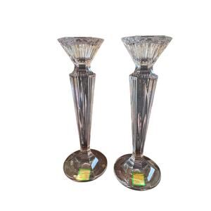 Marquis Waterford Set of Two Festivale Crystal 8 Inch Candlestick Holders
